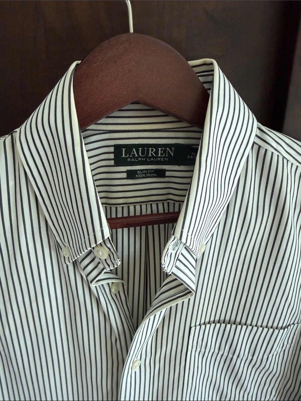 Lauren Ralph Lauren White Shirt with Black Pinstripes